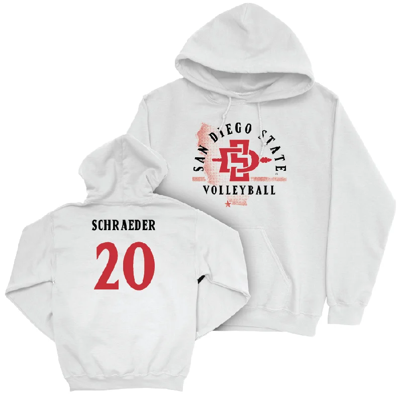 SDSU Women's Volleyball White State Hoodie - Elly Schraeder #20