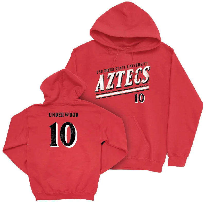 SDSU Women's Volleyball Red Slant Hoodie - Taylor Underwood #10