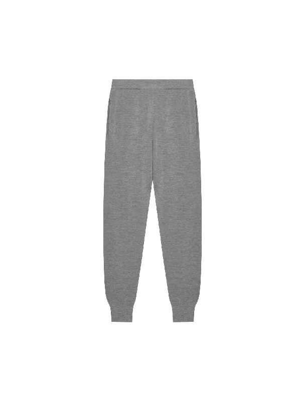 Mens DNA Regenerative Merino Wool Track Pants—grey marl