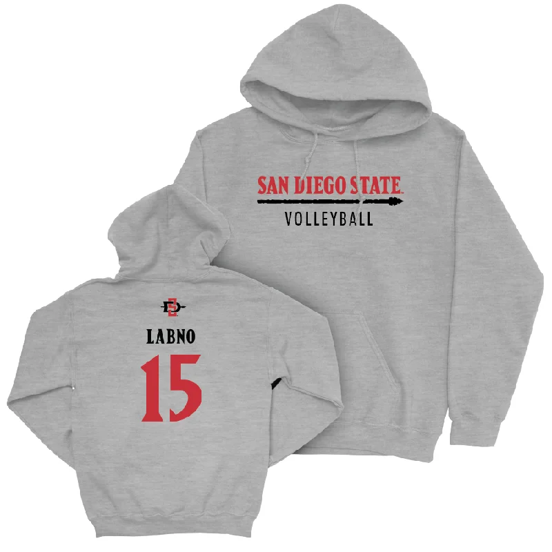 SDSU Women's Volleyball Sport Grey Classic Hoodie - Mikela Labno #15