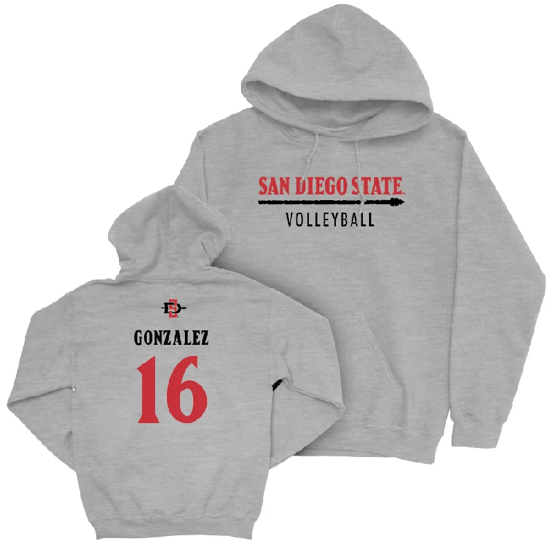 SDSU Women's Volleyball Sport Grey Classic Hoodie - Sarena Gonzalez #16