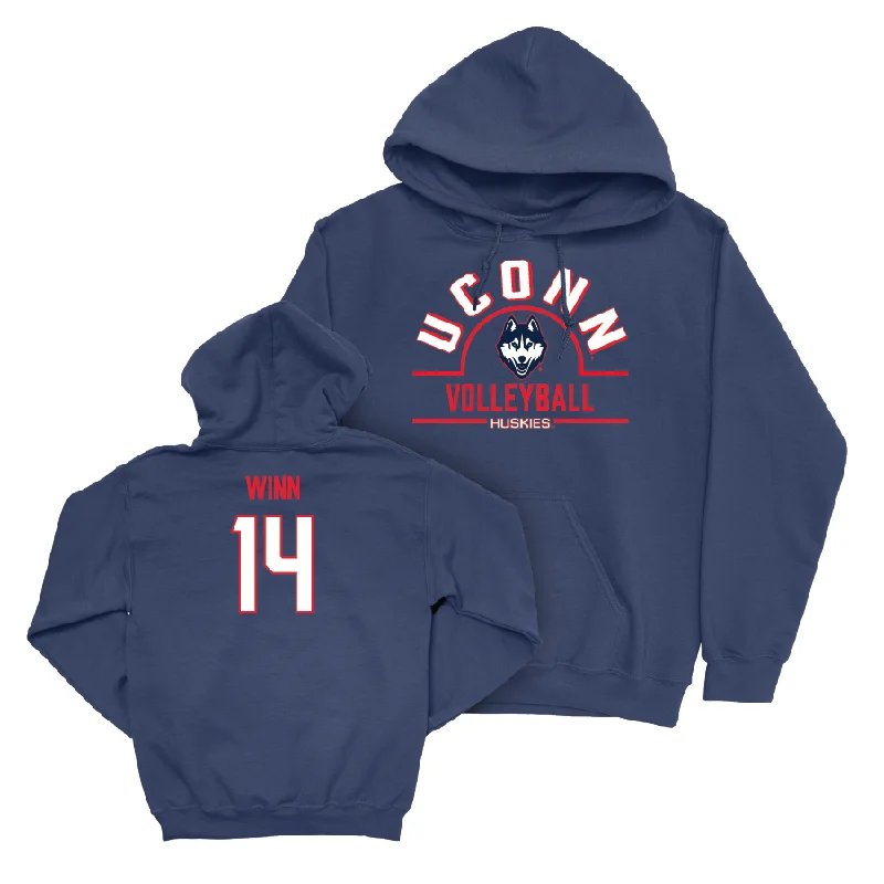 UConn Women's Volleyball Arch Navy Hoodie  - Loren Winn