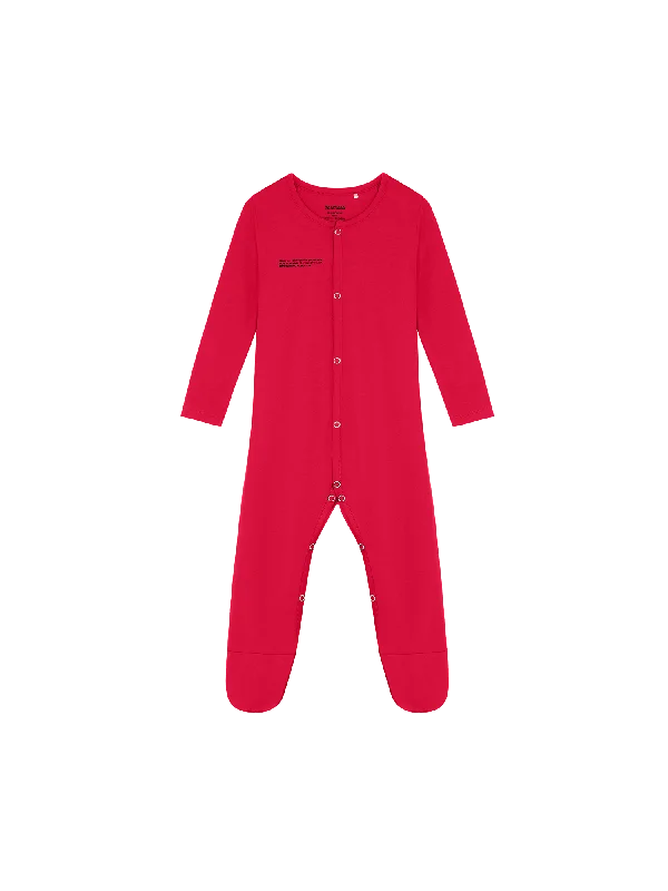 Baby 365 Lightweight Babygrow—goji red