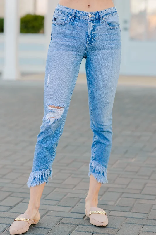 KanCan: Better Days Light Wash Mid Rise Cropped Skinny Jeans