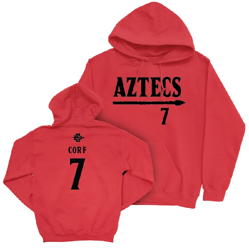 SDSU Women's Volleyball Red Staple Hoodie - Madi Corf #7