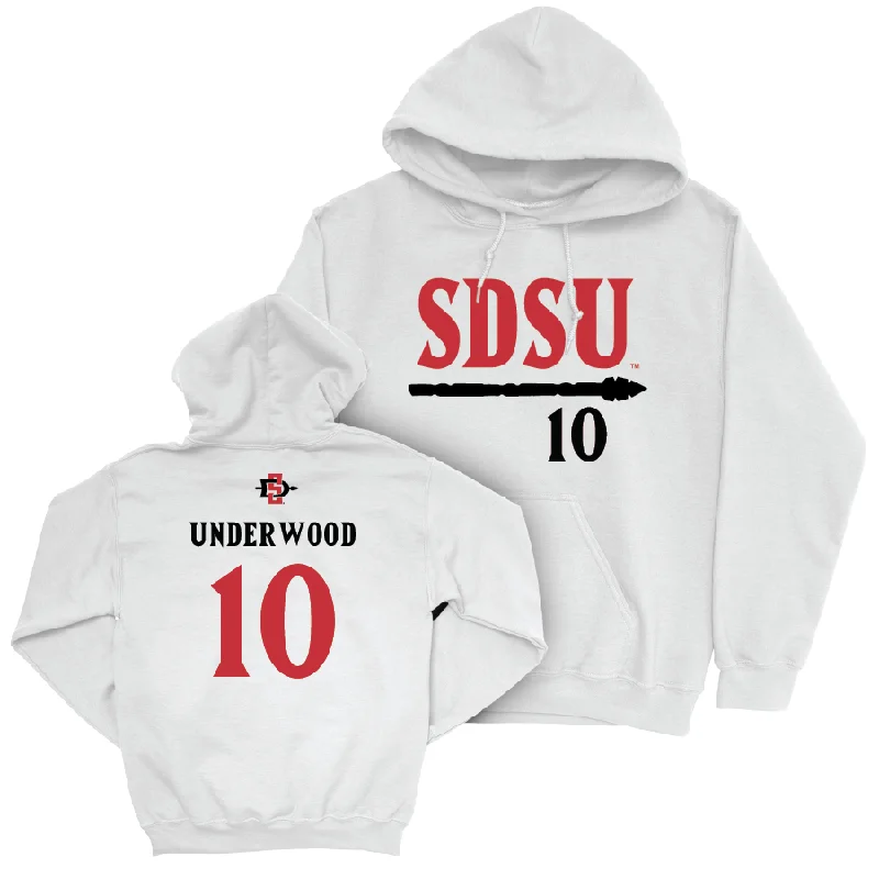 SDSU Women's Volleyball White Staple Hoodie - Taylor Underwood #10