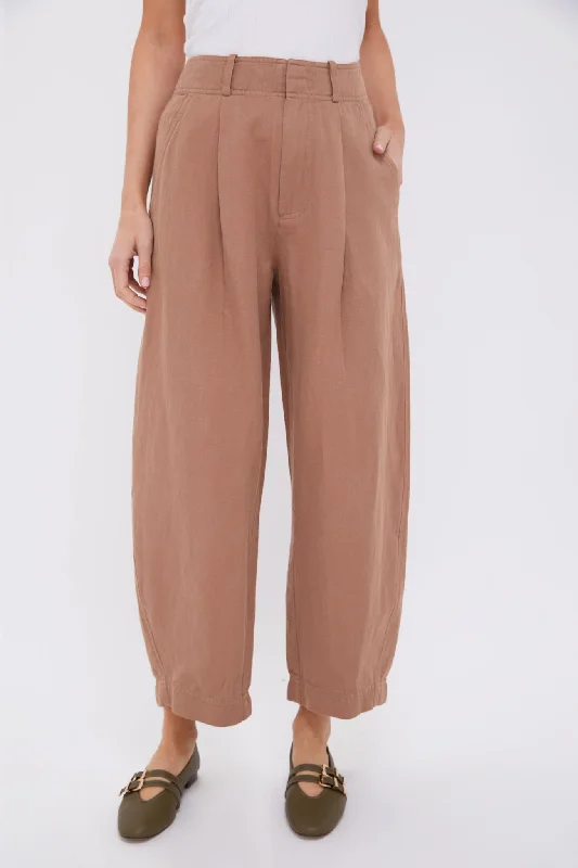 Deep Khaki Bari Crop Trouser