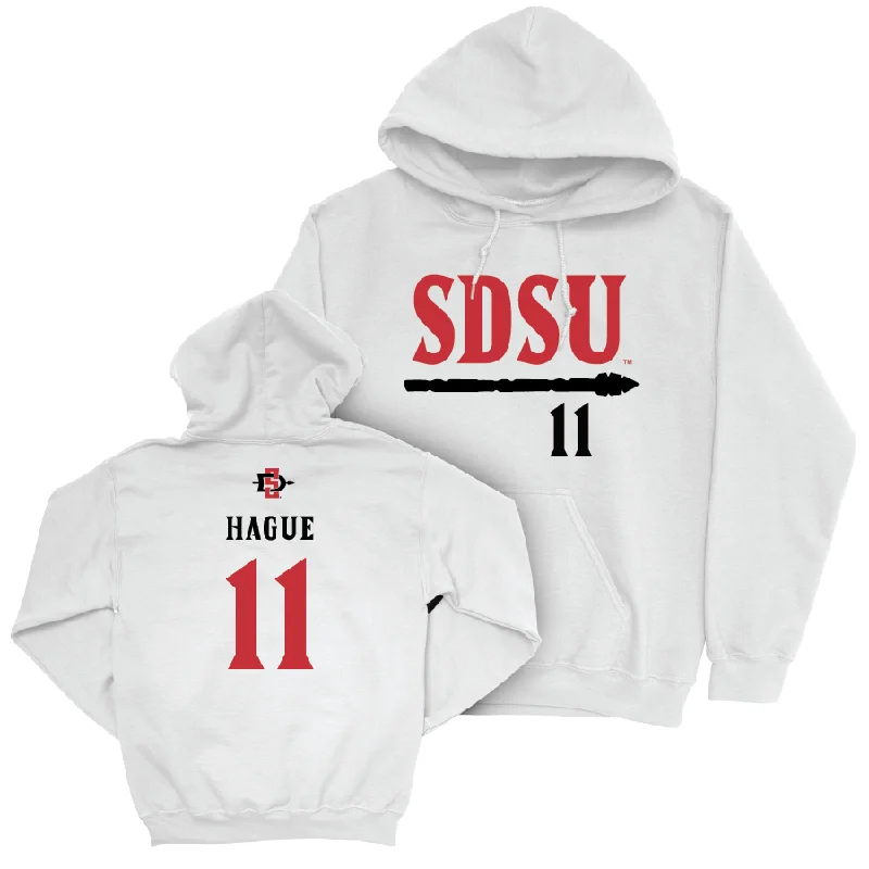 SDSU Women's Volleyball White Staple Hoodie - Campbell Hague #11