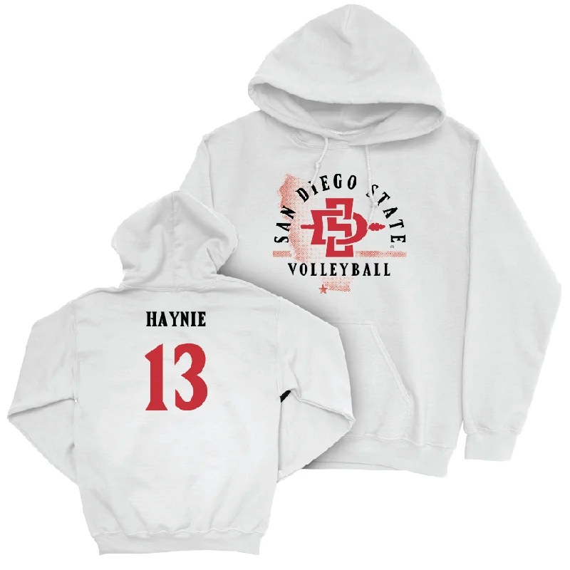 SDSU Women's Volleyball White State Hoodie - Julia Haynie #13