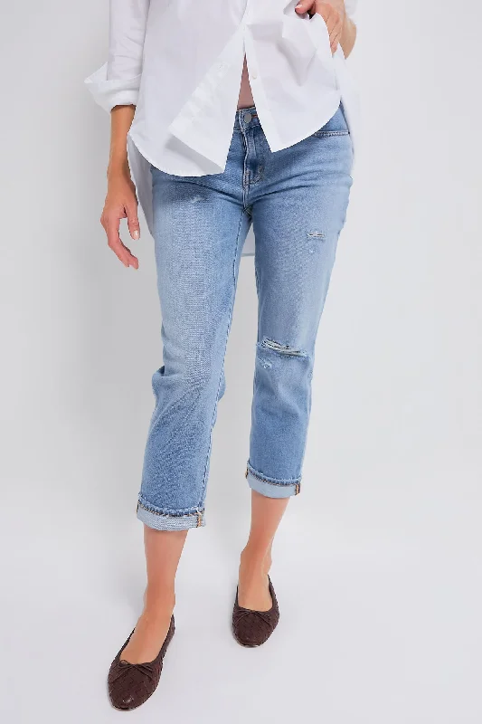 Destroyed Light Wash The Boyfriend Maternity Jean