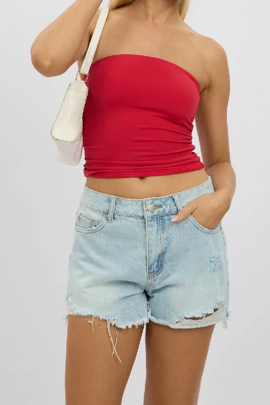 Denim Relaxed Shorts High Rise