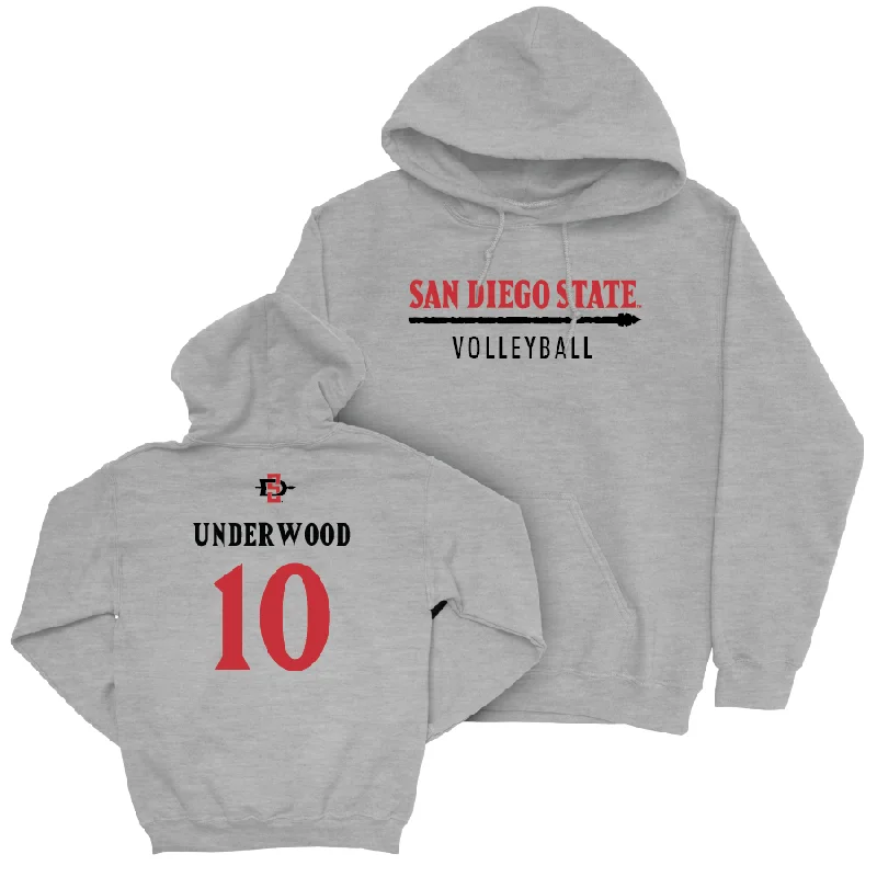 SDSU Women's Volleyball Sport Grey Classic Hoodie - Taylor Underwood #10