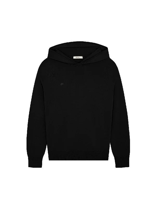 Mens DNA Regenerative Merino Wool Hoodie—black