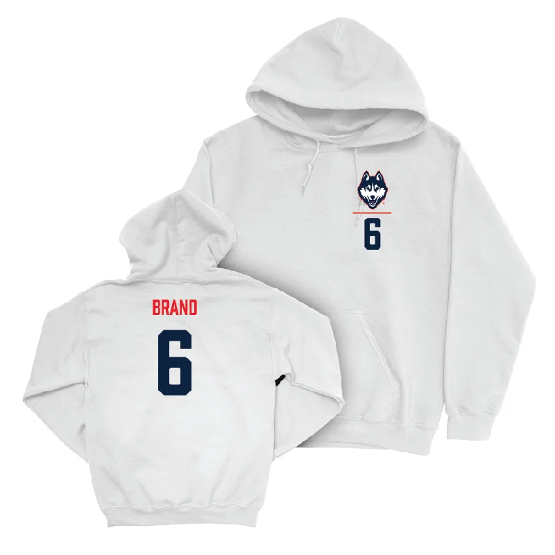 UConn Women's Volleyball Logo White Hoodie  - McKenna Brand