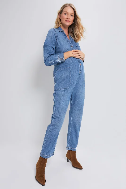 Indigo The Everyday Nursing Denim Jumpsuit