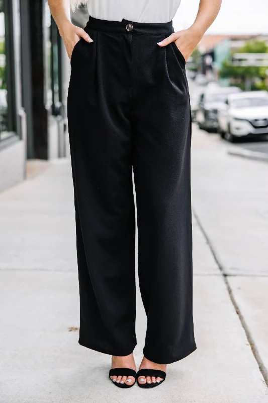 On Your Way Black Wide Leg Pants