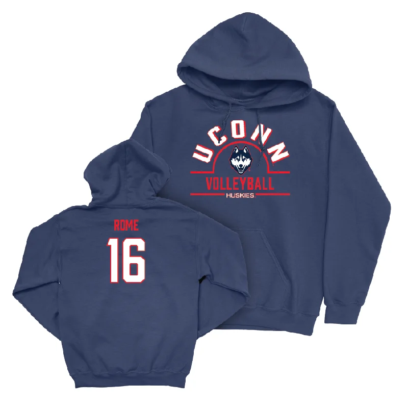 UConn Women's Volleyball Arch Navy Hoodie  - Audrey Rome