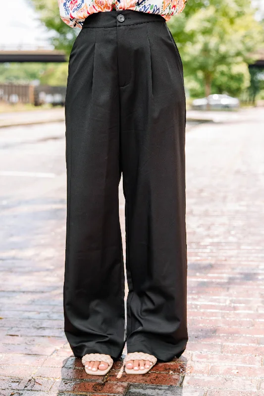 It Takes Skill Black High Waist Trousers