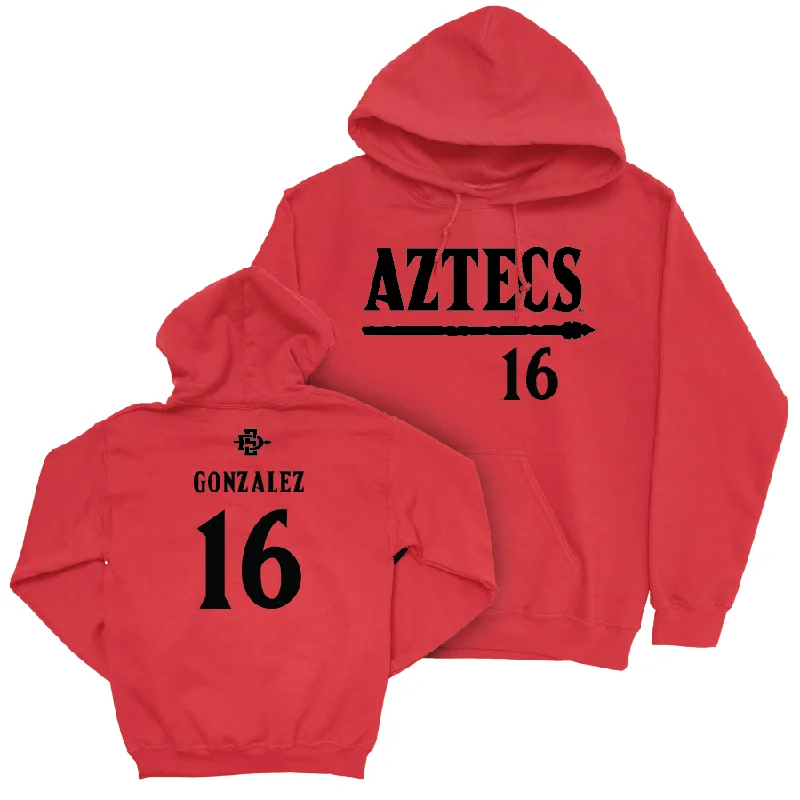 SDSU Women's Volleyball Red Staple Hoodie - Sarena Gonzalez #16