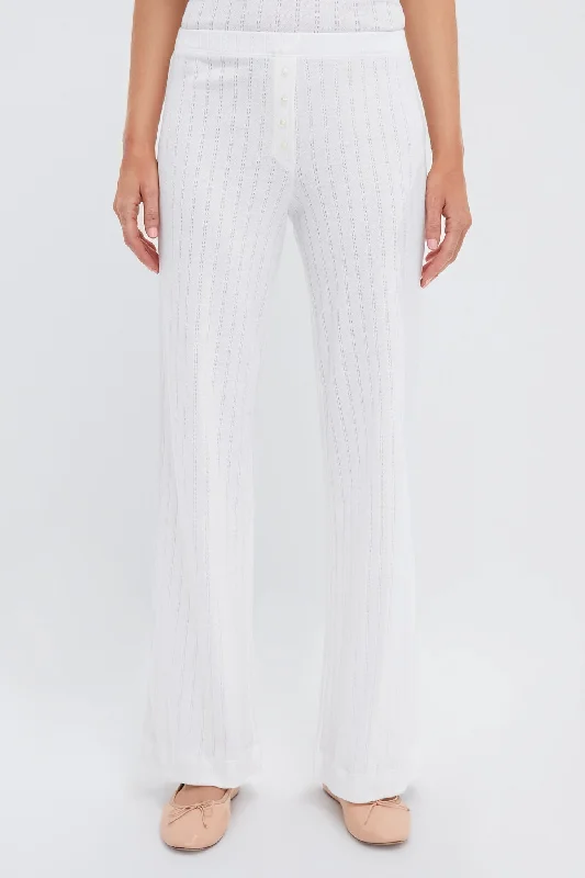 White Pointelle Boxer Pants