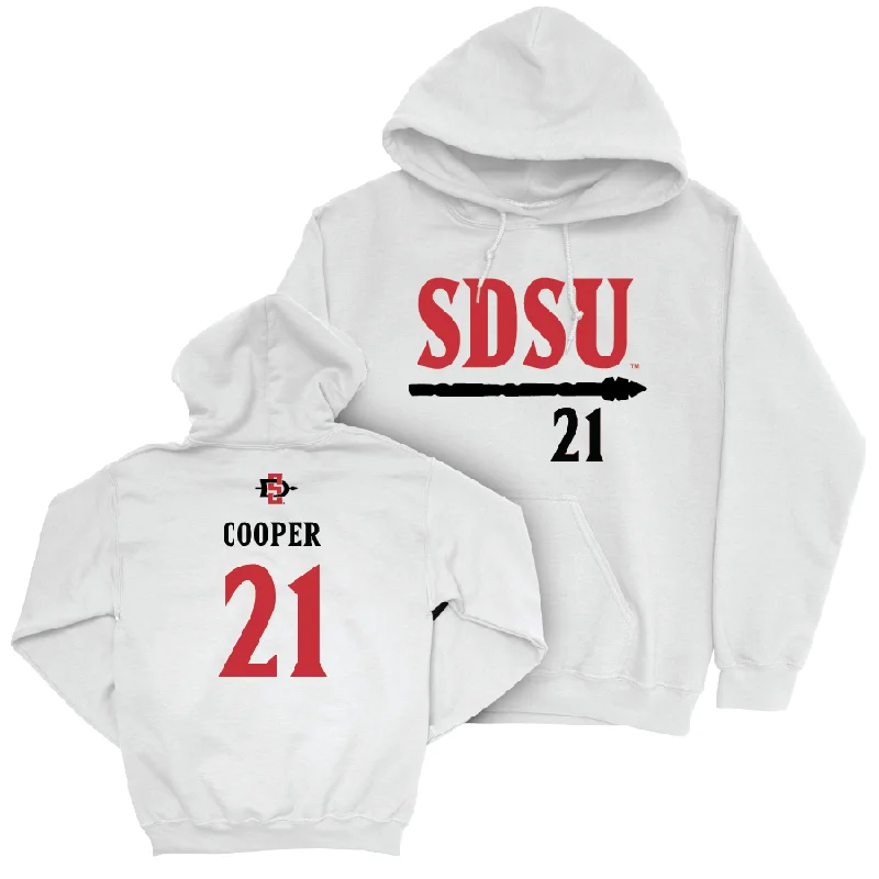 SDSU Women's Volleyball White Staple Hoodie - Katherine Cooper #21