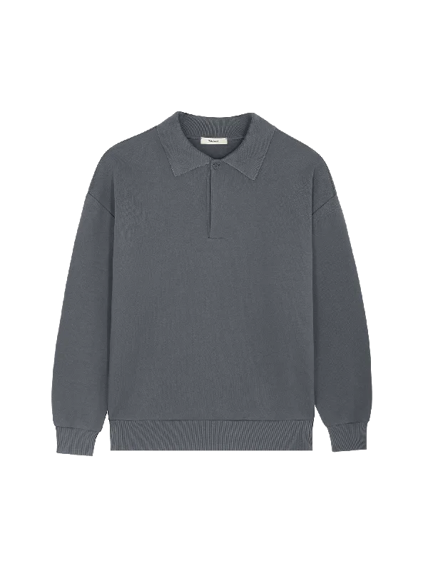 Mens DNA Heavyweight Polo Sweatshirt—atmosphere grey