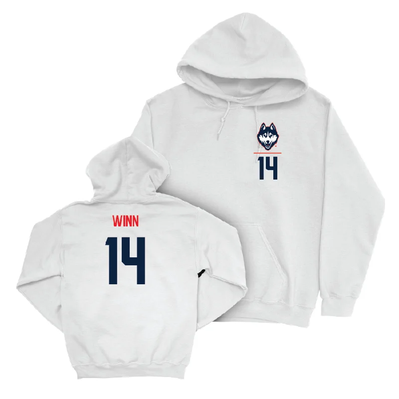 UConn Women's Volleyball Logo White Hoodie  - Loren Winn