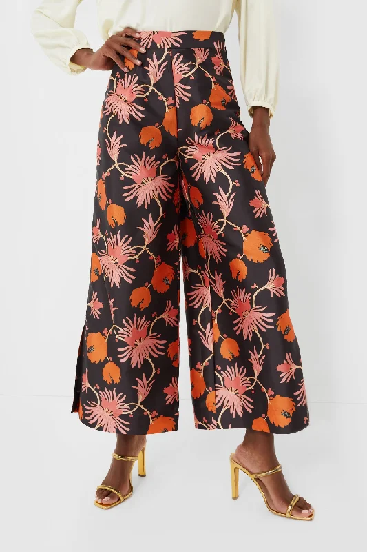 Silk Fantasia Print Palazzo Pants