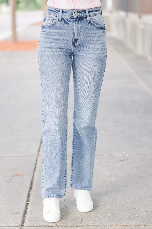 KanCan: Here For It Medium Wash Straight Leg Jeans