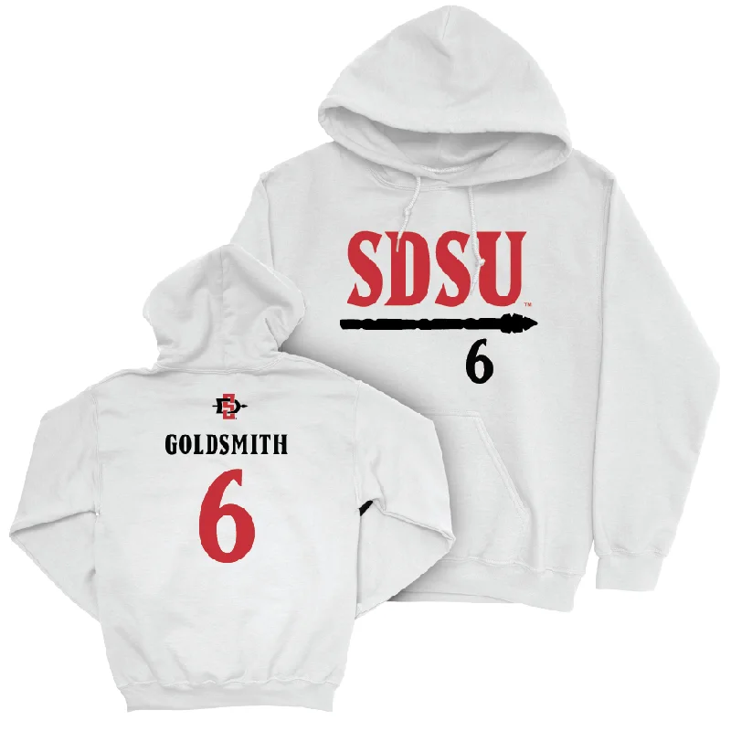 SDSU Women's Volleyball White Staple Hoodie - Jordyn Goldsmith #6