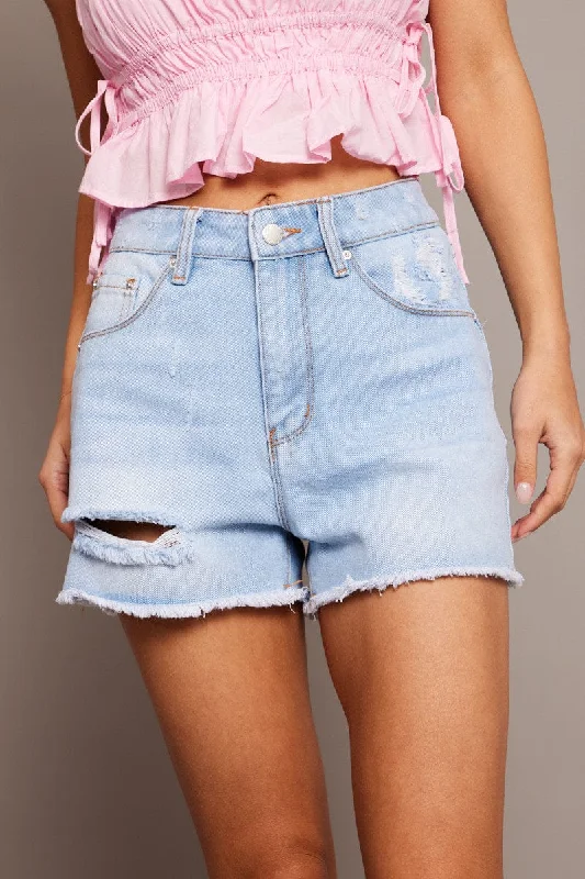 Denim Relaxed Shorts High Rise