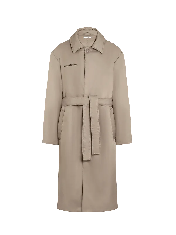 Archive Mens Flower-Warmth Trench Coat—taupe