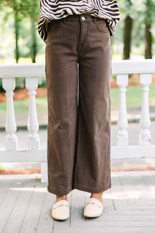 Match The Energy Brown Wide Leg Jeans