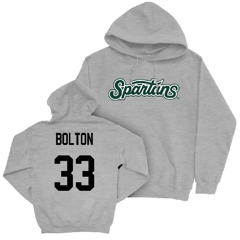 Sport Grey Women's Volleyball Script Hoodie  - Mya Bolton