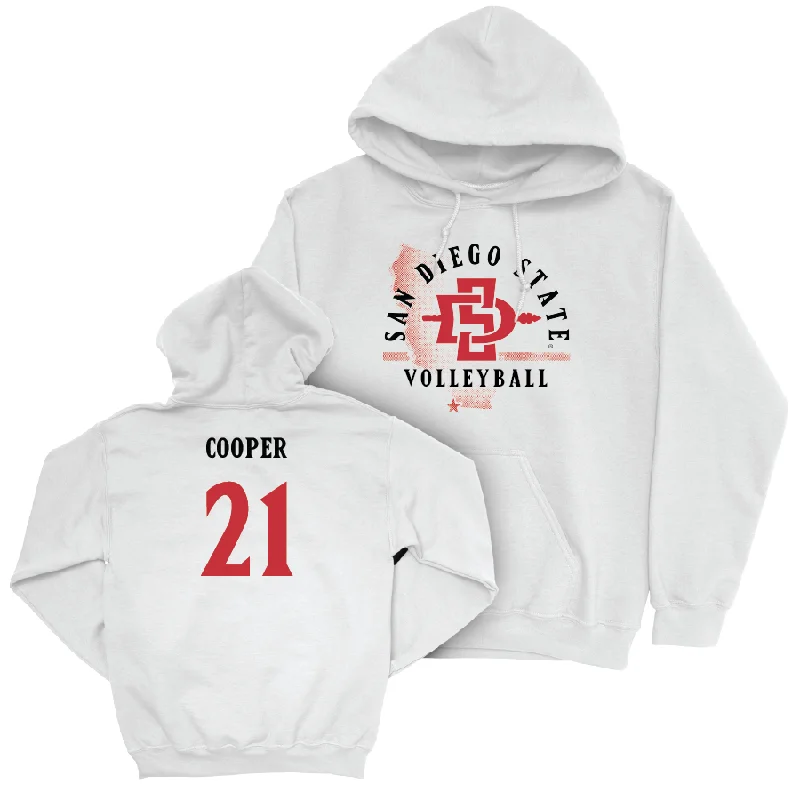 SDSU Women's Volleyball White State Hoodie - Katherine Cooper #21