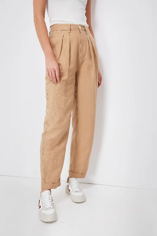 Vintage Khaki Twill Double Pleat Pant