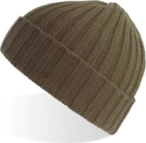 Atlantis Headwear Shore Shore Sustainable Cable Knit Beanie - Olive (Oliva)