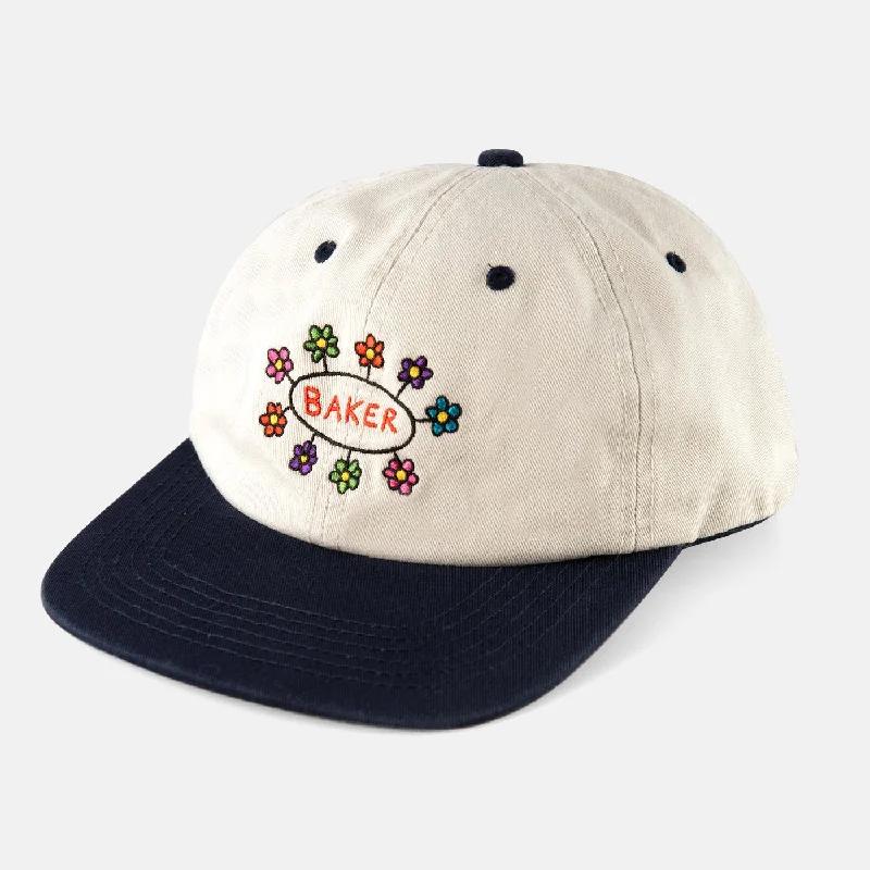 Baker Skateboards Floral Snapback Cap - Off White