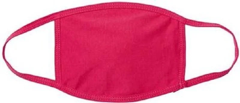 Bayside 1900 USA-Made 100% Cotton Face Mask Pkg 25 - Bright Pink