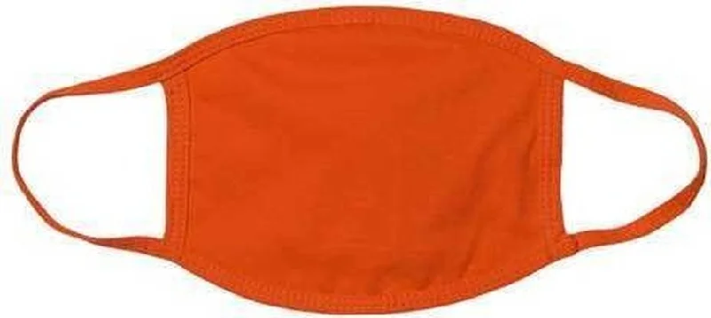 Bayside 1900 USA-Made 100% Cotton Face Mask Pkg 25 - Orange