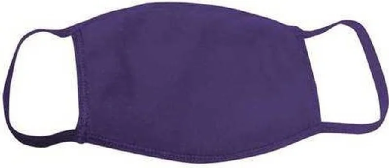 Bayside 1900 USA-Made 100% Cotton Face Mask Pkg 25 - Purple