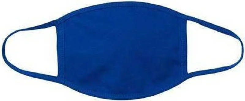 Bayside 1900 USA-Made 100% Cotton Face Mask Pkg 25 - Royal Blue