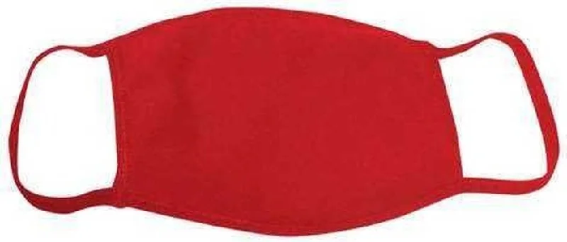 Bayside 9100 100% Cotton Face Mask Pkg 25 - Red