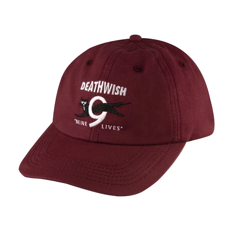 Deathwish Skateboards Nine Lives Dad Cap - Burgundy