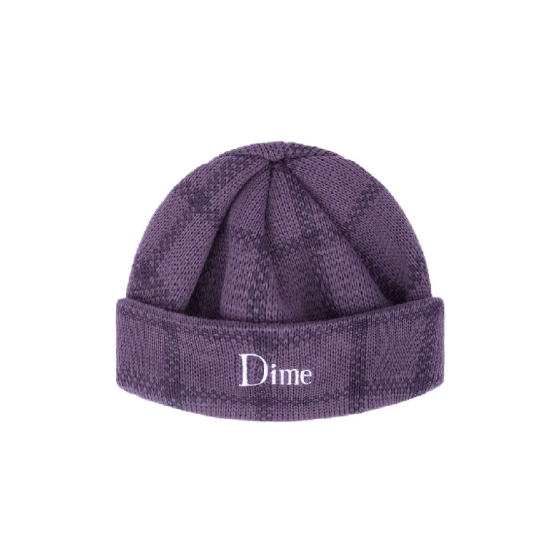 Dime MTL Classic Plaid Beanie - Purple