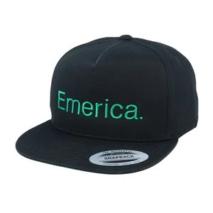 Emerica Pure Five Panel Cap - Black/Green