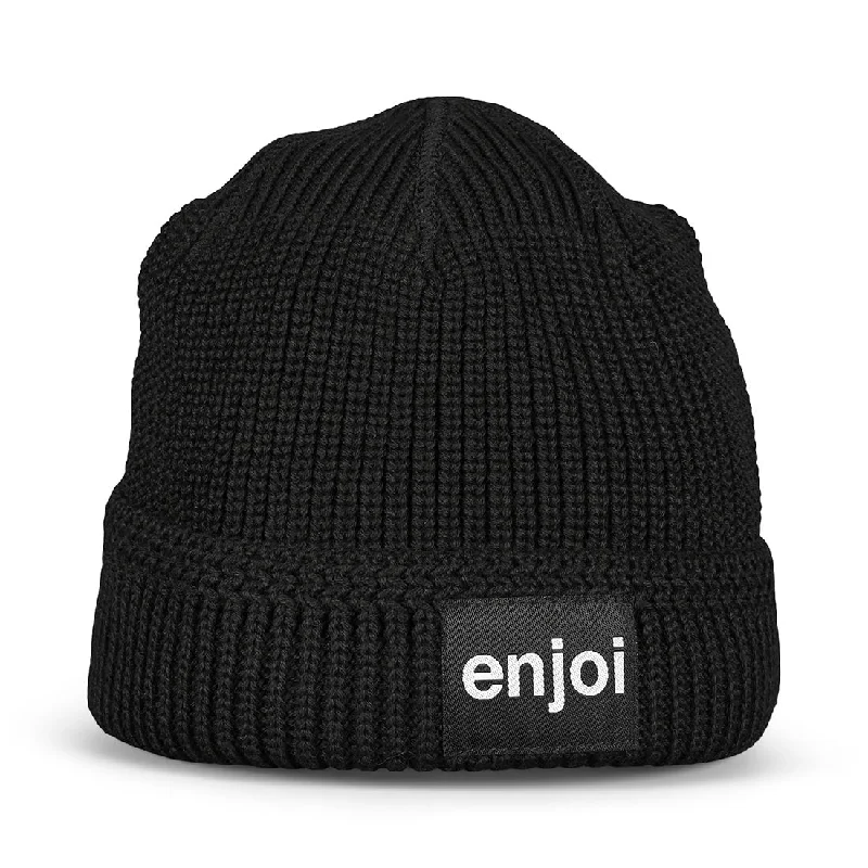 Enjoi Skateboards Reversible Logo Beanie - Black