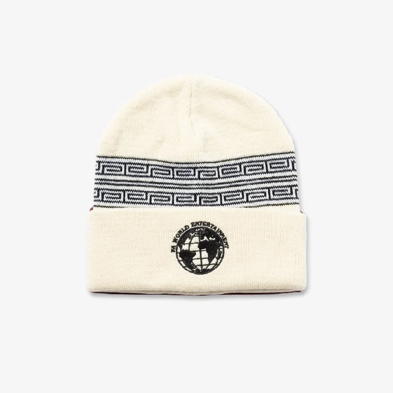 Fucking Awesome Greek Cuff Beanie Ivory