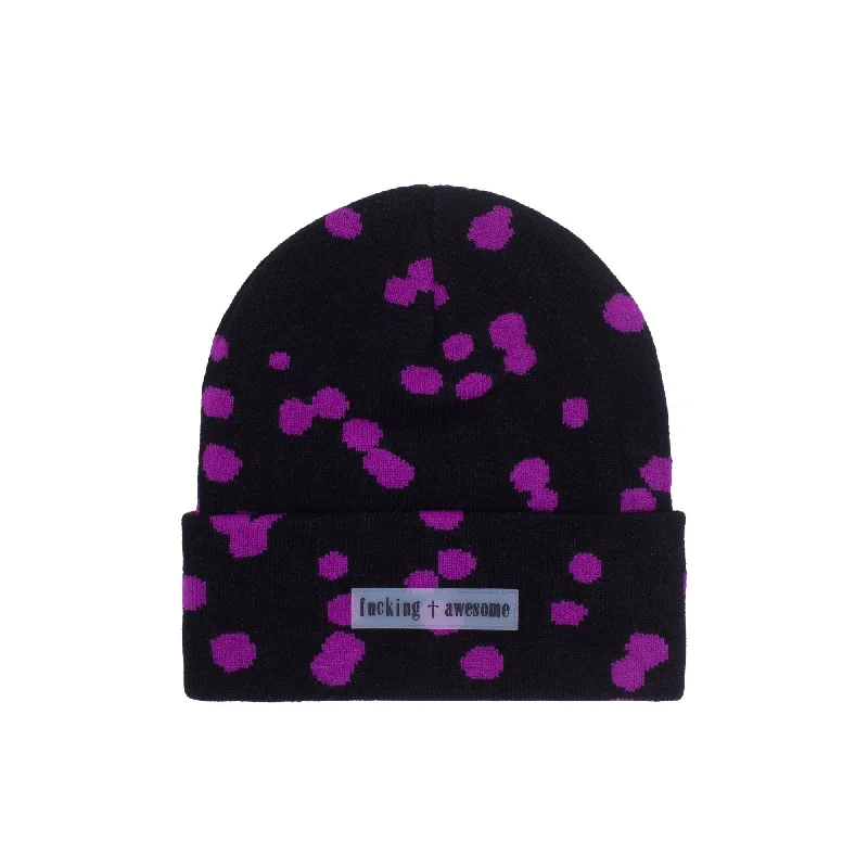 Fucking Awesome Splat Cuff Beanie Black/Purple