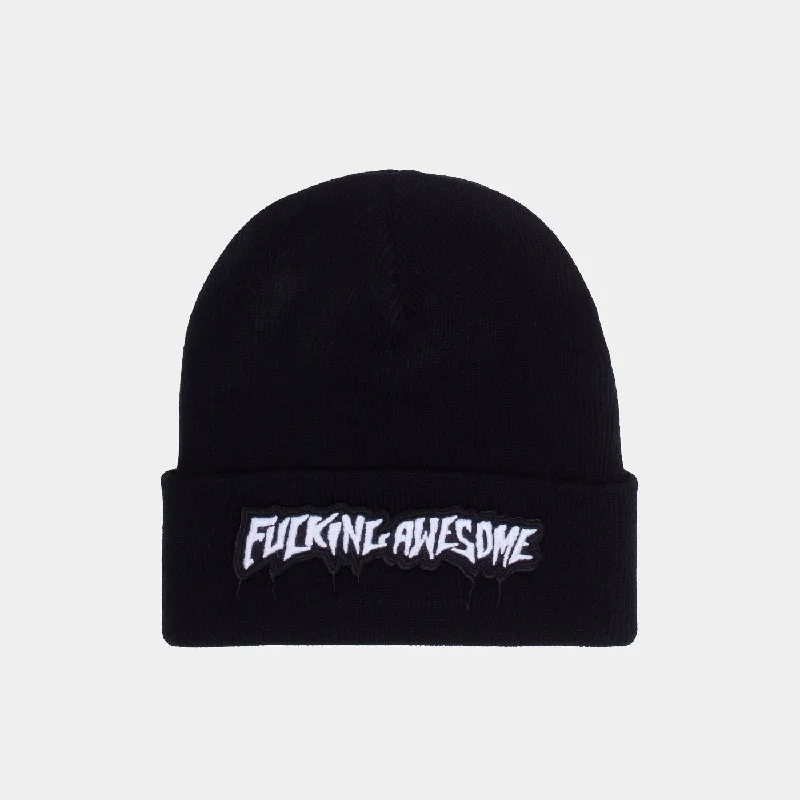 Fucking Awesome Velcro Stamp Beanie Black